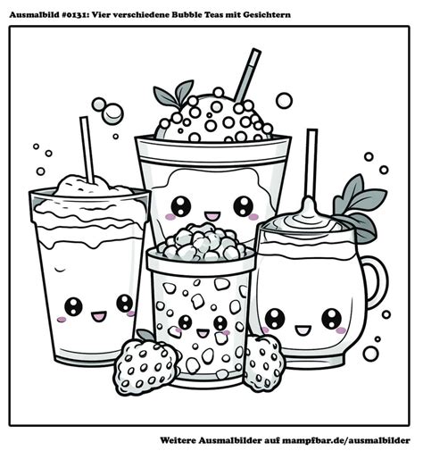 Ausmalbilder Bubble Tea zum Ausdrucken